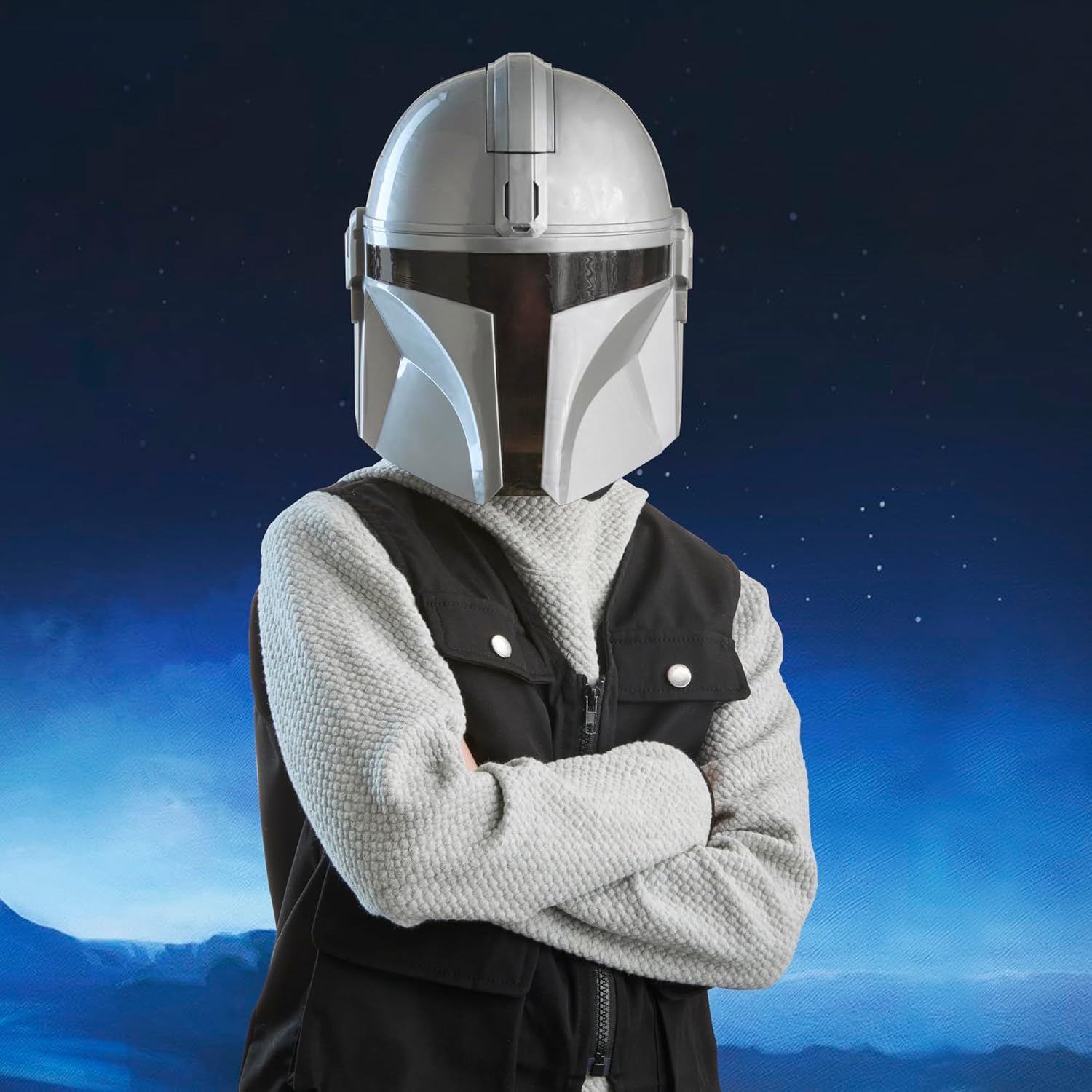 Star Wars elektronische Mandalorianer Maske mit Sätzen & Soundeffekten, Kostüm für Kinder, Spielzeug für Jungen und Mädchen ab 5 Jahren