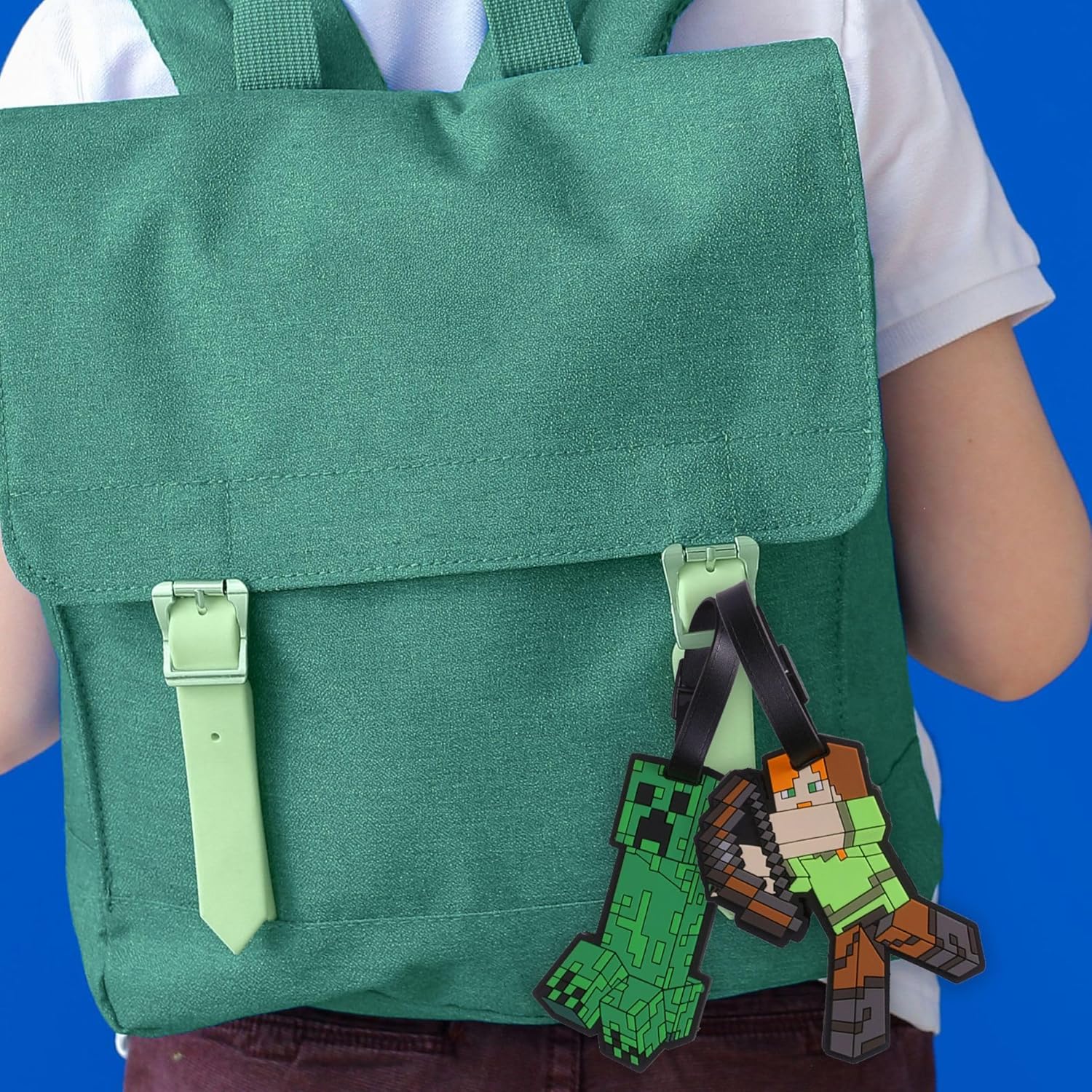 Minecraft Kofferanhänger aus Silikon, 2er Set für Taschen, Koffer und Reisen