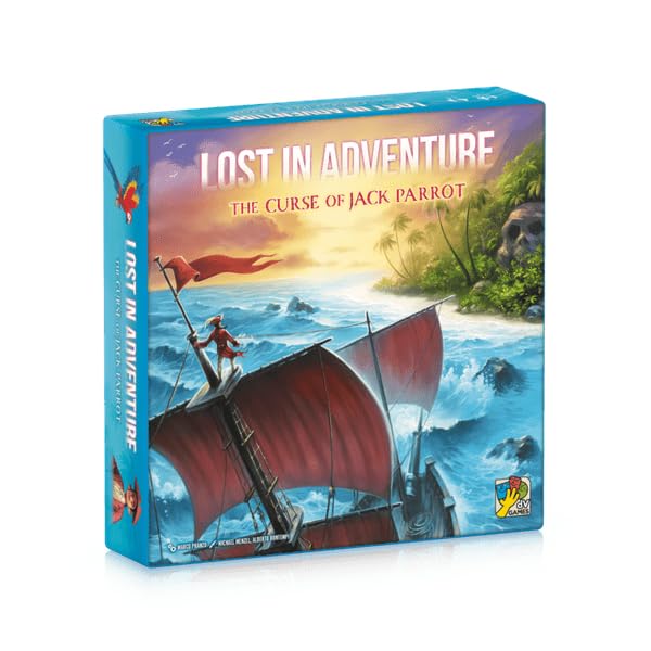 Lost in Adventure: The Curse of Jack Parrot by DV Games | Ages 12+ | 1-6 Players | Cooperative Pirate Storytelling Board Game | Branching Narrative, Modular Map, Puzzles & Multiple Endings