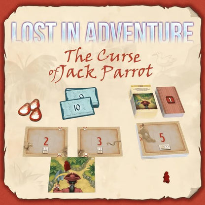 Lost in Adventure: The Curse of Jack Parrot by DV Games | Ages 12+ | 1-6 Players | Cooperative Pirate Storytelling Board Game | Branching Narrative, Modular Map, Puzzles & Multiple Endings