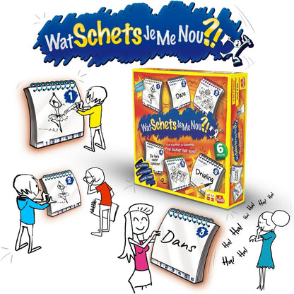 Goliath WAT SCHETS JE ME NOU?, Tekenspel voor Kinderen Vanaf 8 Jaar - Gezelschapsspel voor Familie en Feestjes - Geschikt voor 4-6 Spelers - Compleet Spel met Uitwisbare Boekjes en Stiften