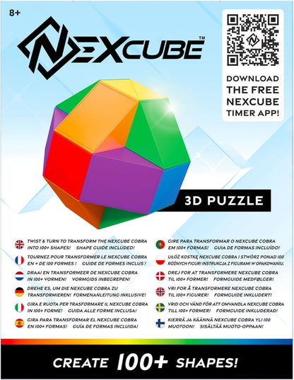 Nexcube Cobra, Origineel puzzelspel met vormcreatie, Spel voor Kinderen vanaf 8 Jaar, Creëer meer dan 100 Verschillende Dier- of Objectvormen