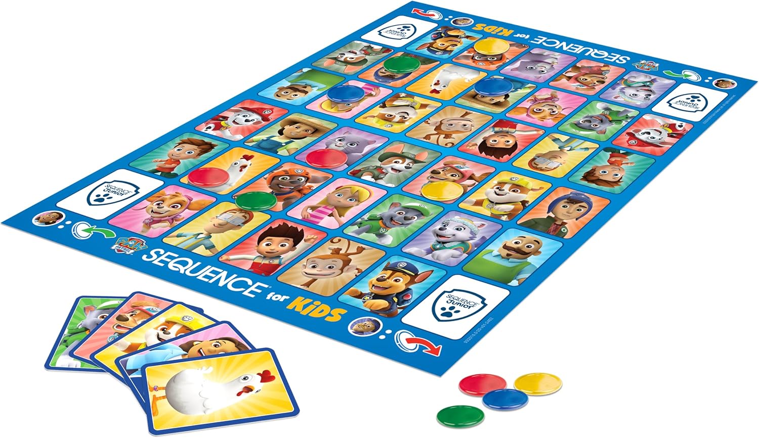 Goliath - SEQUENCE Junior Paw Patrol - Bordspel voor Kinderen vanaf 3 Jaar - Kaarten met Paw Patrol Figuren - Strategiespel voor Gezin - 2 tot 4 Spelers - Populaire Cadeautip voor Paw Patrol Fans