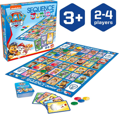 Goliath - SEQUENCE Junior Paw Patrol - Bordspel voor Kinderen vanaf 3 Jaar - Kaarten met Paw Patrol Figuren - Strategiespel voor Gezin - 2 tot 4 Spelers - Populaire Cadeautip voor Paw Patrol Fans