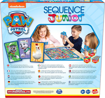 Goliath - SEQUENCE Junior Paw Patrol - Bordspel voor Kinderen vanaf 3 Jaar - Kaarten met Paw Patrol Figuren - Strategiespel voor Gezin - 2 tot 4 Spelers - Populaire Cadeautip voor Paw Patrol Fans