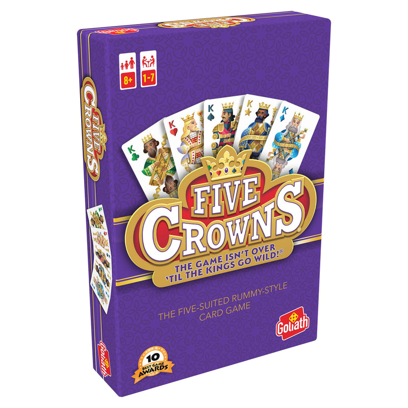Goliath - FIVE CROWNS, Kaartspel vanaf 8 Jaar, Gezelschapsspel voor 1 tot 7 Spelers, Rummy-achtig Spel, Reisspel voor Kinderen en Volwassenen