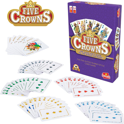 Goliath - FIVE CROWNS, Kaartspel vanaf 8 Jaar, Gezelschapsspel voor 1 tot 7 Spelers, Rummy-achtig Spel, Reisspel voor Kinderen en Volwassenen