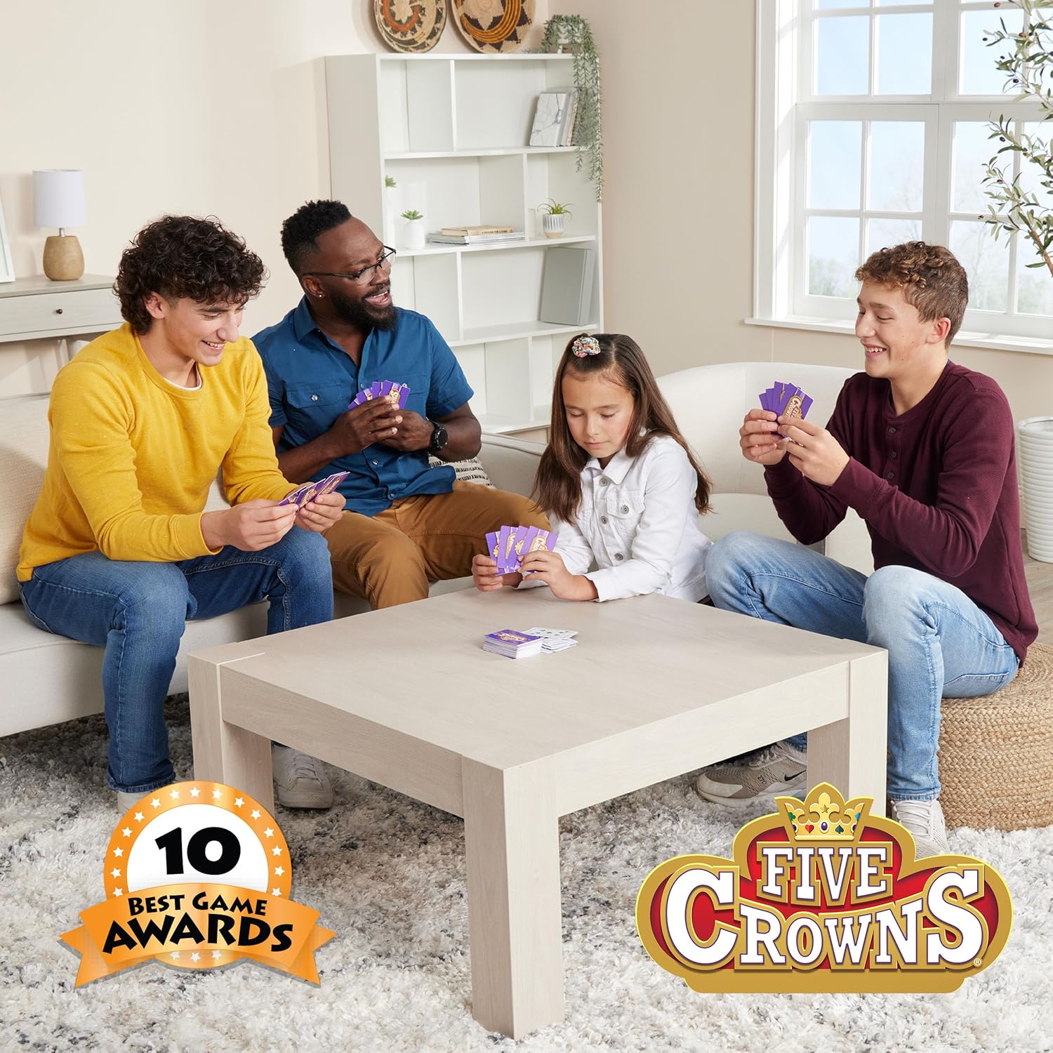 Goliath - FIVE CROWNS, Kaartspel vanaf 8 Jaar, Gezelschapsspel voor 1 tot 7 Spelers, Rummy-achtig Spel, Reisspel voor Kinderen en Volwassenen