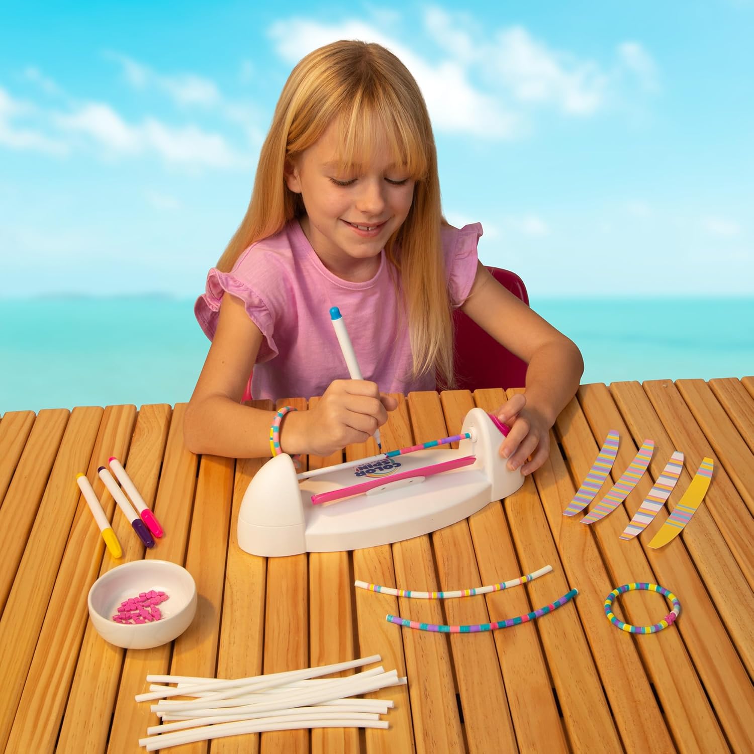Goliath - FABLAB - Colour Spin Bracelet Maker, Doe-Het-Zelf-Kit voor Kinderen vanaf 6 jaar - Snelle en Makkelijke Creatieve Activiteit - Verjaardagscadeau Idee