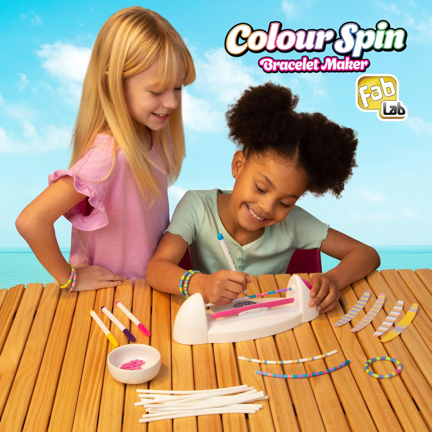 Goliath - FABLAB - Colour Spin Bracelet Maker, Doe-Het-Zelf-Kit voor Kinderen vanaf 6 jaar - Snelle en Makkelijke Creatieve Activiteit - Verjaardagscadeau Idee