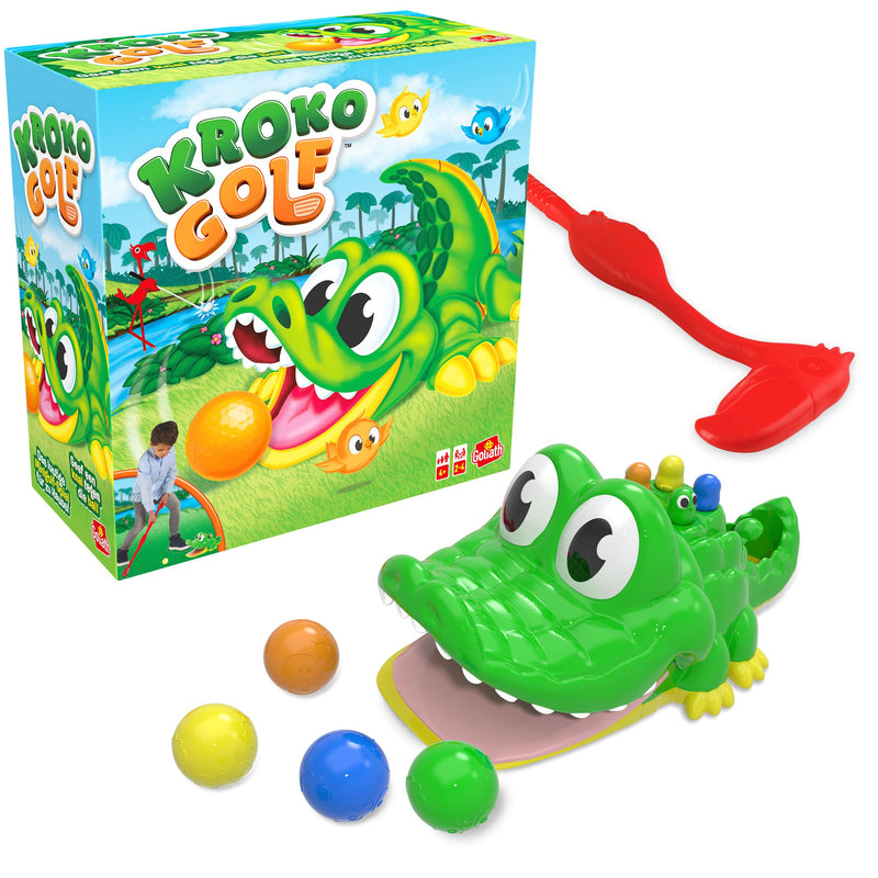 Goliath - KROKO GOLF, Minigolfspel voor kinderen vanaf 4 jaar, Interactief behendigheidsspel met krokodil, Bevordert Coördinatie en Motoriek, Cadeau-idee voor 2-4 spelers