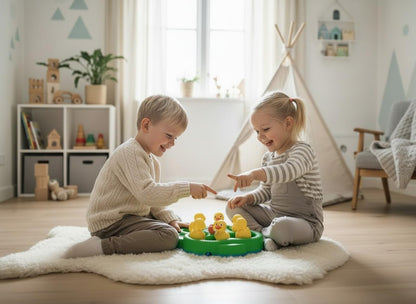 Goliath – RUBBER DUCKIE, Kinderspel vanaf 3 Jaar, Gezelschapsspel voor 2 tot en met 4 Kinderen, Spel met 8 Eendjes, Geschikt als Cadeau voor Jongens en Meisjes