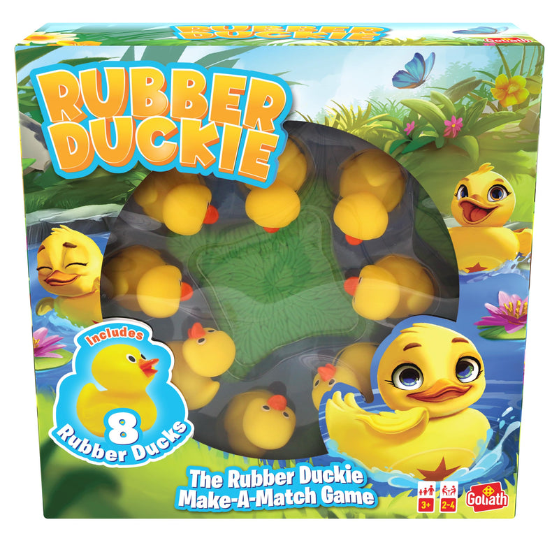 Goliath – RUBBER DUCKIE, Kinderspel vanaf 3 Jaar, Gezelschapsspel voor 2 tot en met 4 Kinderen, Spel met 8 Eendjes, Geschikt als Cadeau voor Jongens en Meisjes