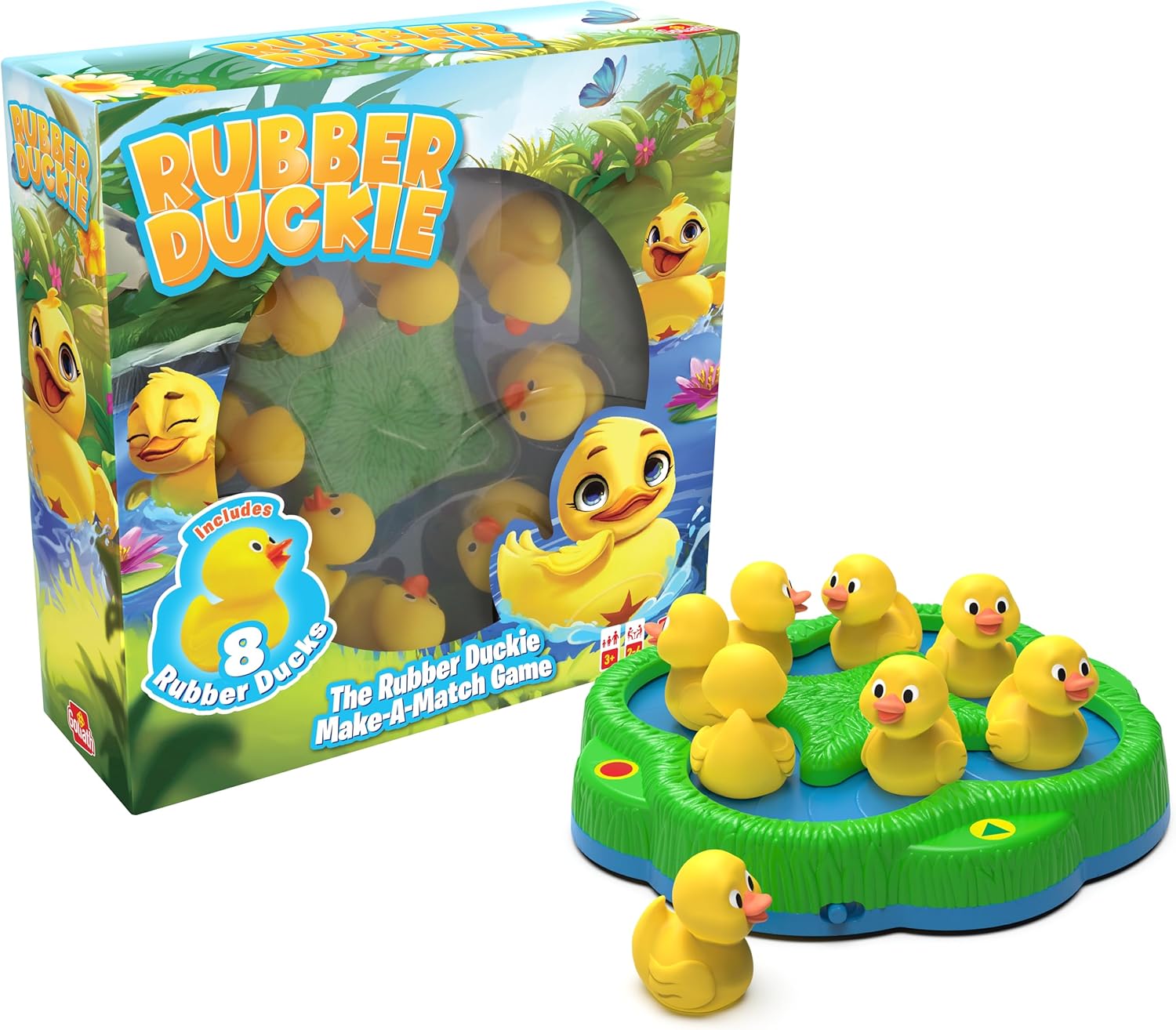 Goliath – RUBBER DUCKIE, Kinderspel vanaf 3 Jaar, Gezelschapsspel voor 2 tot en met 4 Kinderen, Spel met 8 Eendjes, Geschikt als Cadeau voor Jongens en Meisjes