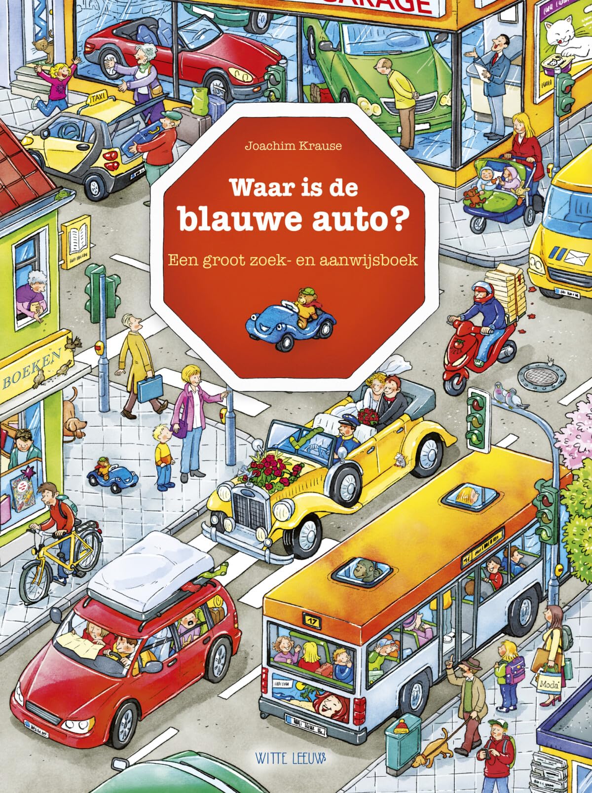 Waar is de blauwe auto?: Een groot zoek- en aanwijsboek