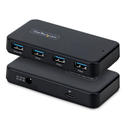 StarTech 4-Port USB-A Hub, 5Gbps, Self-Powered, 2-in-1 USB-C and USB-A Host Cable, 1x BC 1.2 Charging Port, 24W Power Adapter Included, MacBook and Windows