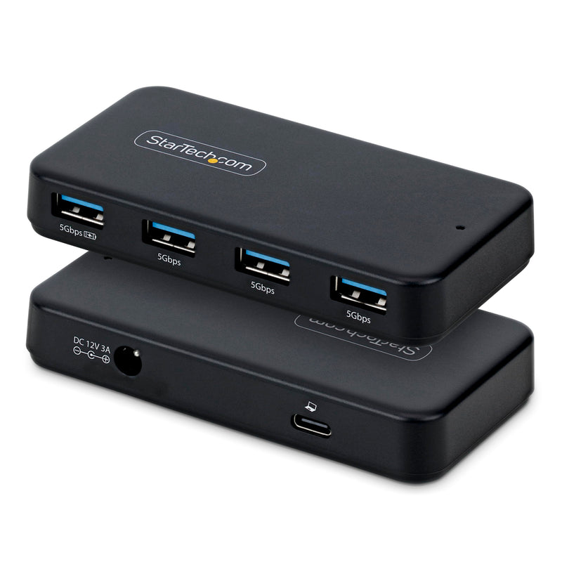 StarTech 4-Port USB-A Hub, 5Gbps, Self-Powered, 2-in-1 USB-C and USB-A Host Cable, 1x BC 1.2 Charging Port, 24W Power Adapter Included, MacBook and Windows