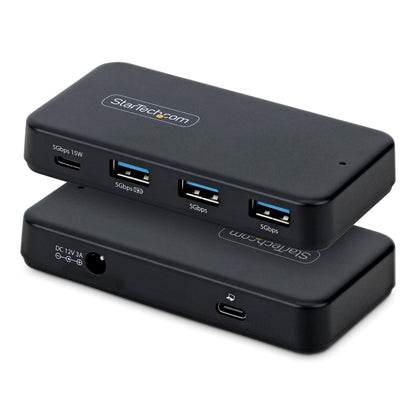 StarTech 4-Port USB-C and USB-A Hub, 5Gbps, Self-Powered, 2-in-1 Host Adapter Cable, 1x USB-C and 3x USB-A (1x BC 1.2), 36W Power Adapter Incl., MacBook and Windows