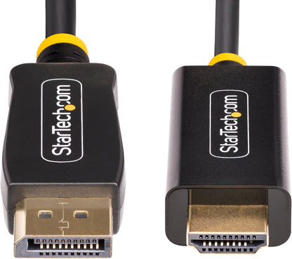 StarTech Cavo DisplayPort a HDMI da 2m, Cavo Adattatore DP a HDMI 2.0b 4K 60Hz con HDR, Convertitore Video Attivo DisplayPort