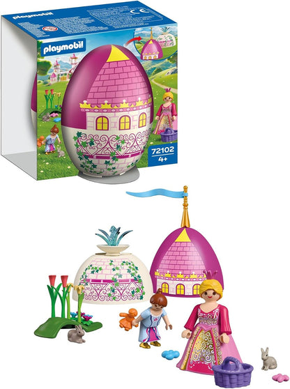 Playmobil 72102 Play Egg: Princess – Egg Playset with Princess Figures, Rabbits & Garden Accessories, Reusable Case for Boys and Girls Ages 4+