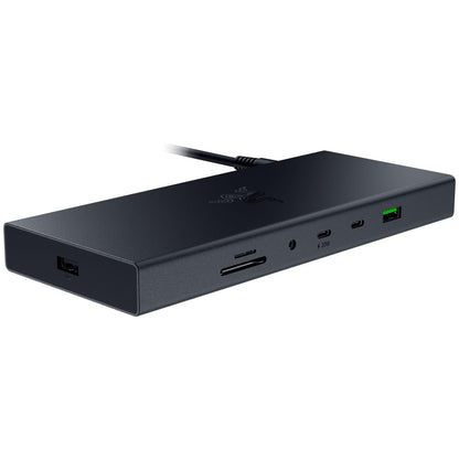 Razer USB 4 Dock - USB High-Speed-Dock - Supporto doppio display, ricarica dispositivi (3x USB-C, 5x USB-A, HDMI, DisplayPort, Gigabit Ethernet) Nero