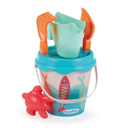 Ecoiffier - Strandemmer voor kinderen, 17 cm, Sardine-thema, gieter schep, hark, zeef, vorm inbegrepen - vanaf 18 maanden - speelgoed voor kinderen - 262 - garantie Frankrijk