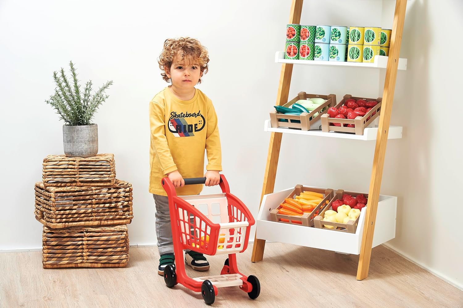Ecoiffier - Speelgoedkist 100% baas met winkelwagen en accessoires (760001238