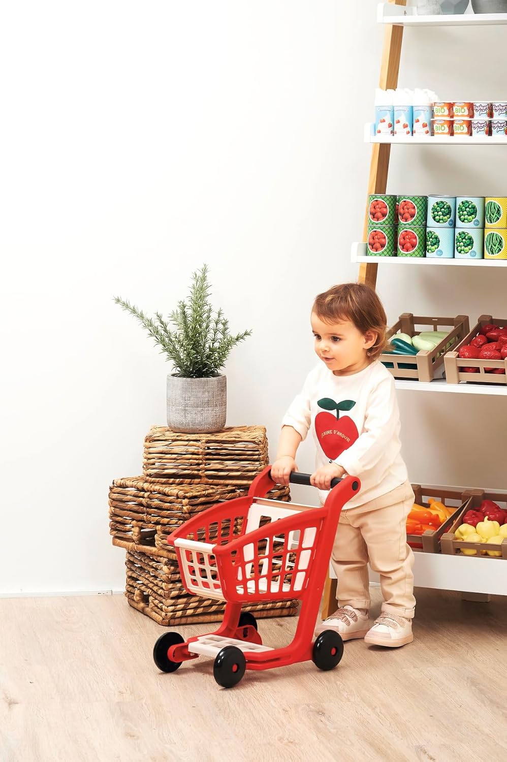 Ecoiffier - Speelgoedkist 100% baas met winkelwagen en accessoires (760001238