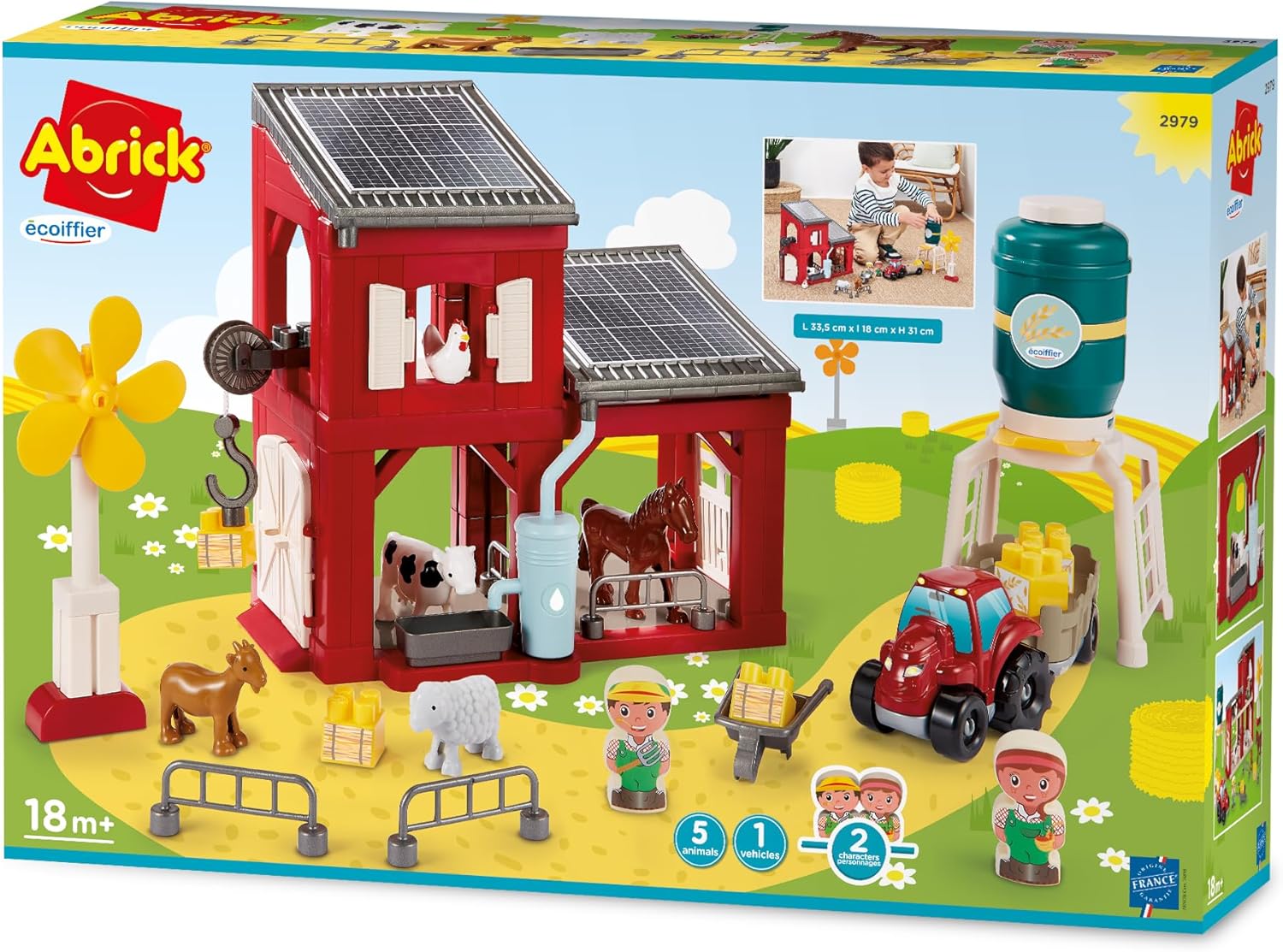 Ecoiffier Speelgoed 2979 – ecologische boerderij – Abrick – bouwspellen voor kinderen – vanaf 18 maanden – gemaakt in Frankrijk