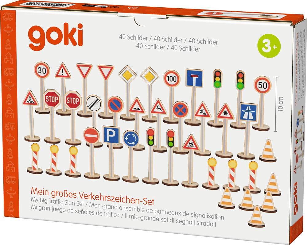 Goki - Goki Houten Verkeersbordenset - 40dlg.