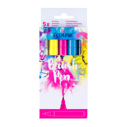 Bruynzeel - Ecoline Brush Pen Set Primair 5 Kleuren
