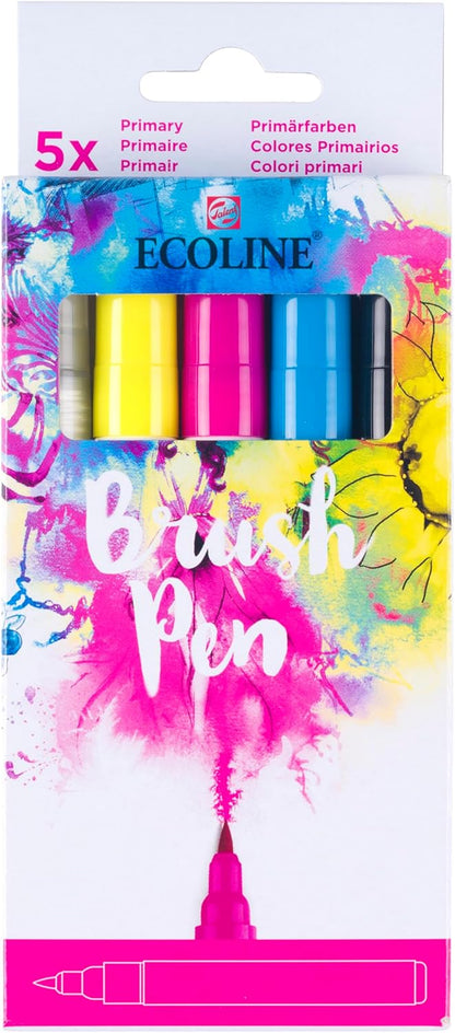 Bruynzeel - Ecoline Brush Pen Set Primair 5 Kleuren