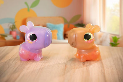 Animagic Let's Glo Capybara - PAARS, Knuffel Capibara vanaf 4 Jaar, Schattig Dier, Zintuiglijk speelgoed, Gloeit en Drijft in Water