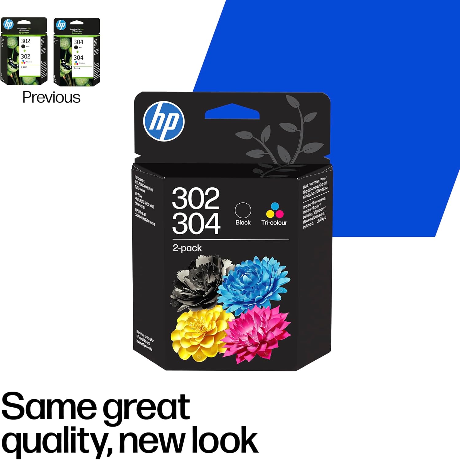 HP 302/304 Black/Tri-Color Original Ink Cartridge 2-Pack (B82L1AE)- Works DeskJet 1110, 2130, 3630, 2600 & 3700 series, OfficeJet 3830, 4650 series, ENVY 4520 series, 5020, 5030, 5032