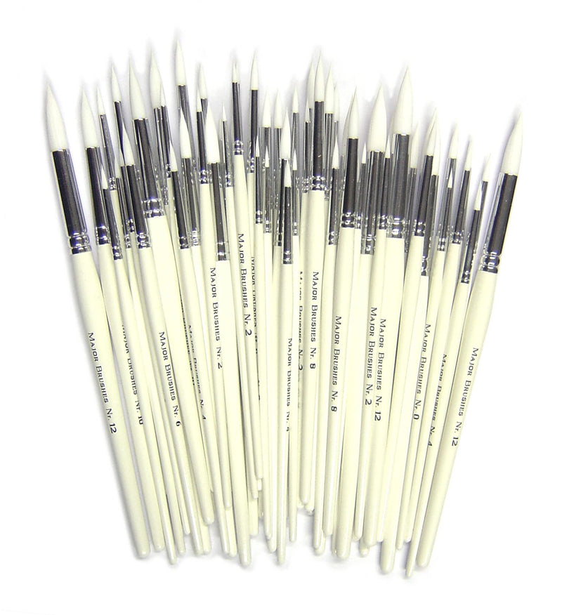 Major Brushes White Synthetic Sable Set of 60