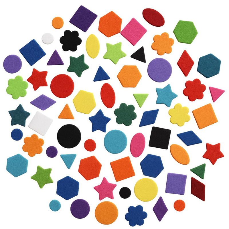 Springboard 100 Self-Adhesive Craft Felt Shapes, Pre-Cut 2-3cm Peel-and-Stick Fabric Squares for EYFS School & Home Art
