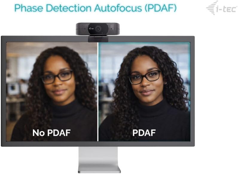 i-tec Solomon 500 Webcam 4K with PDAF Auto Focus for Fast and Stable Focusing and Ultra HD 4K Resolution