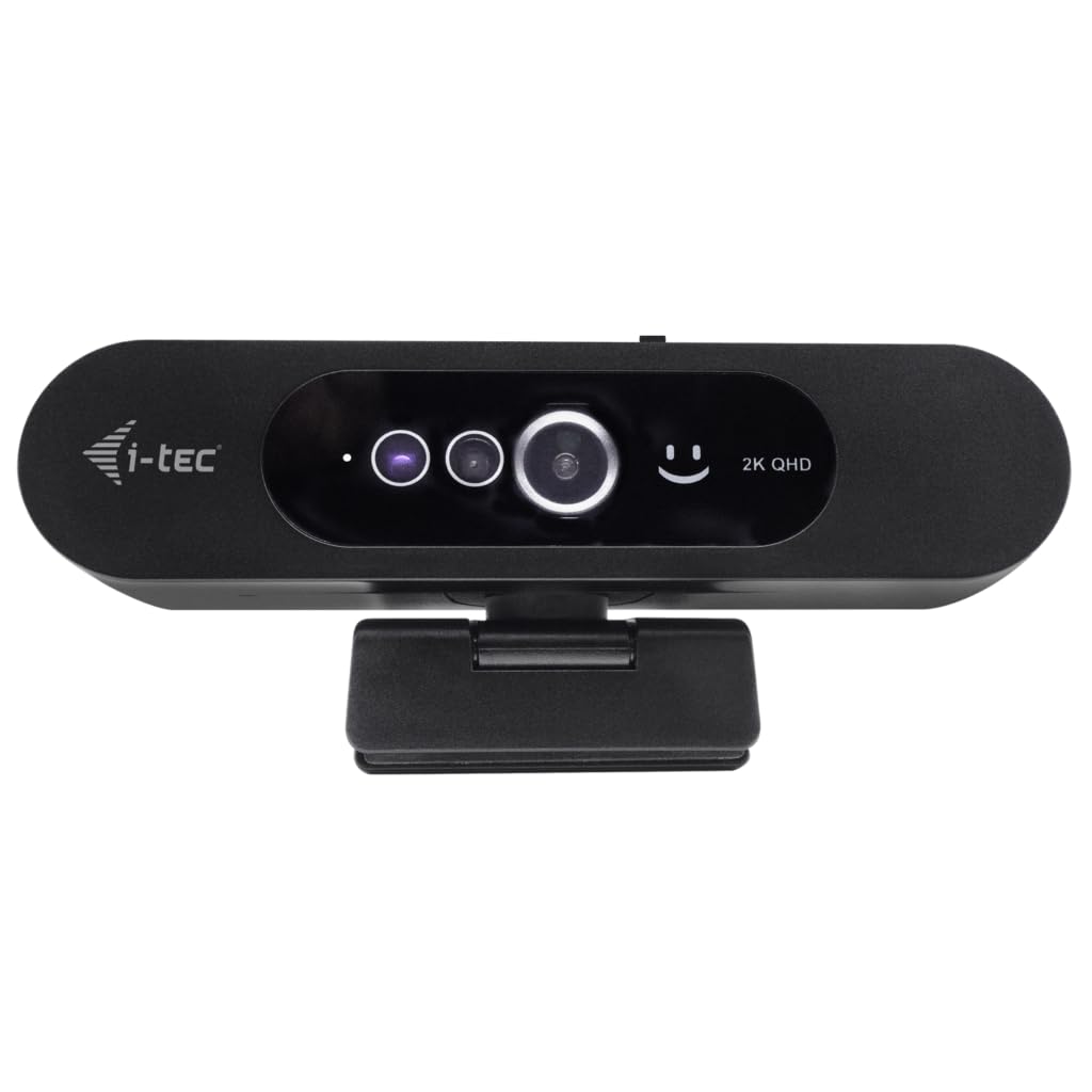 i-tec Solomon WH200 2K Webcam with Native Support for Windows Hello, High Quality Microphone and Built-in Data Protection Cover to Protect User