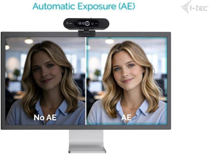i-tec Solomon WH200 2K Webcam with Native Support for Windows Hello, High Quality Microphone and Built-in Data Protection Cover to Protect User