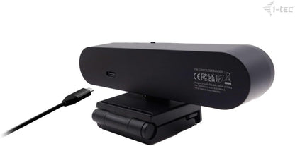 i-tec Solomon 900 PRO Webcam 4K with Automatic Framing (Auto Framing) for Tracking the Active Speaker, Wide Dynamic Range (WDR) and Two Integrated Microphones