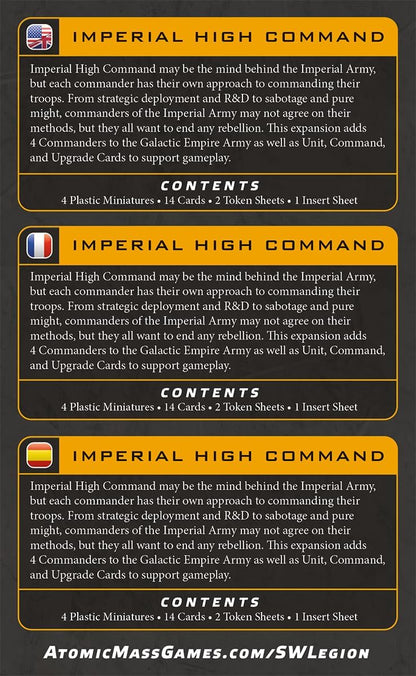 Asmodee | Star Wars: Legion – Imperial High Command | Miniatures Game | Ages 14+ | 2 Players | 90 Minutes Playing Time