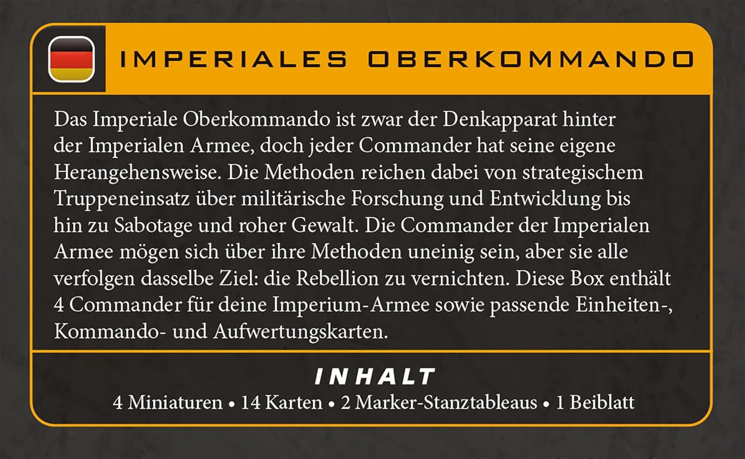 Asmodee | Star Wars: Legion – Imperial High Command | Miniatures Game | Ages 14+ | 2 Players | 90 Minutes Playing Time