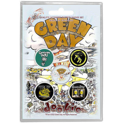 Green Day Dookie Badge Set (Pack of 5) (One Size) (Multicoloured