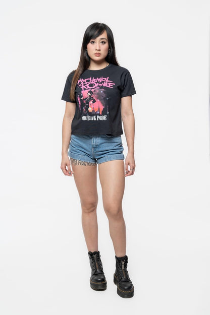 My Chemical Romance Crop Top T Shirt The Black Parade Official Womens Black