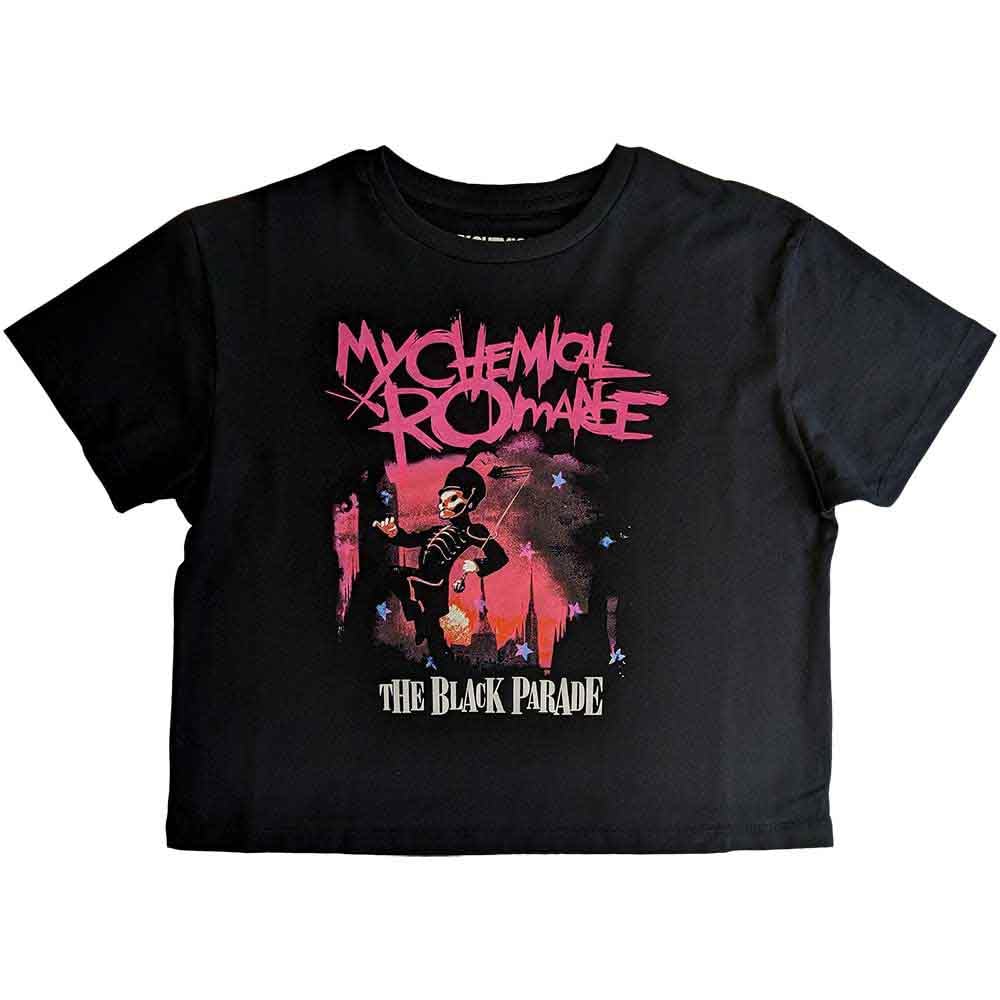 My Chemical Romance Crop Top T Shirt The Black Parade Official Womens Black