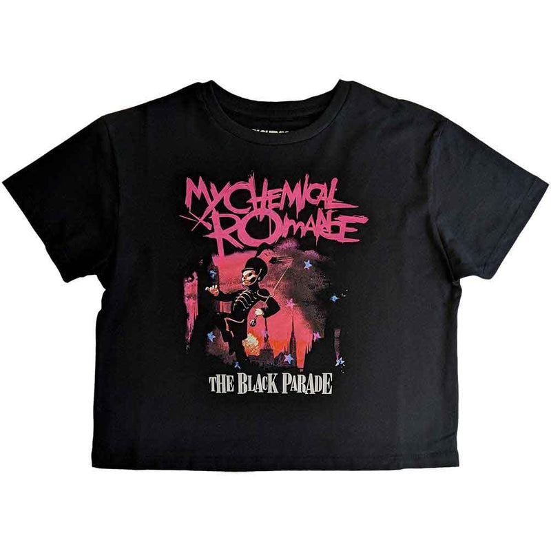 My Chemical Romance Crop Top T Shirt The Black Parade Official Womens Black