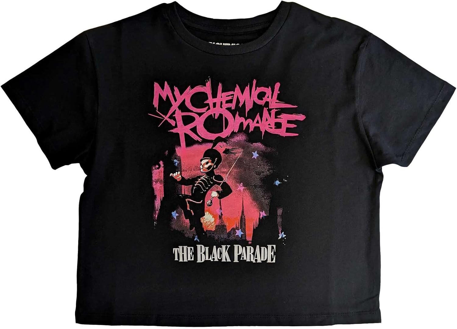 My Chemical Romance Crop Top T Shirt The Black Parade Official Womens Black