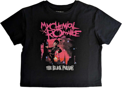 My Chemical Romance Crop Top T Shirt The Black Parade Official Womens Black