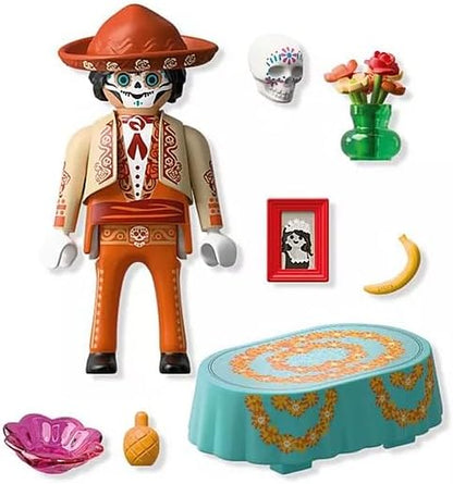 PLAYMOBIL Special Plus 71879 Mexican Day of the Dead Figurine – Día de los Muertos Celebration Figure with Festive Table & Accessories – Ages 4+