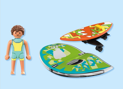 Playmobil Wingsurfer – Surf Figure with Board & Wing Sail, Action Water Sports Playset for Kids Ages 4+
